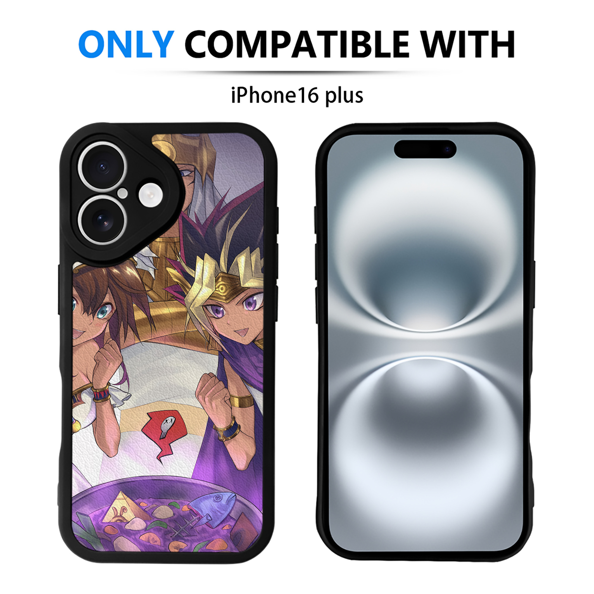 （画像用） 遊☆戯☆王 Yu-Gi-Oh! 【iPhone 16シリーズ対応】シリコンスマホケース（レザー調） 材質：シリコン